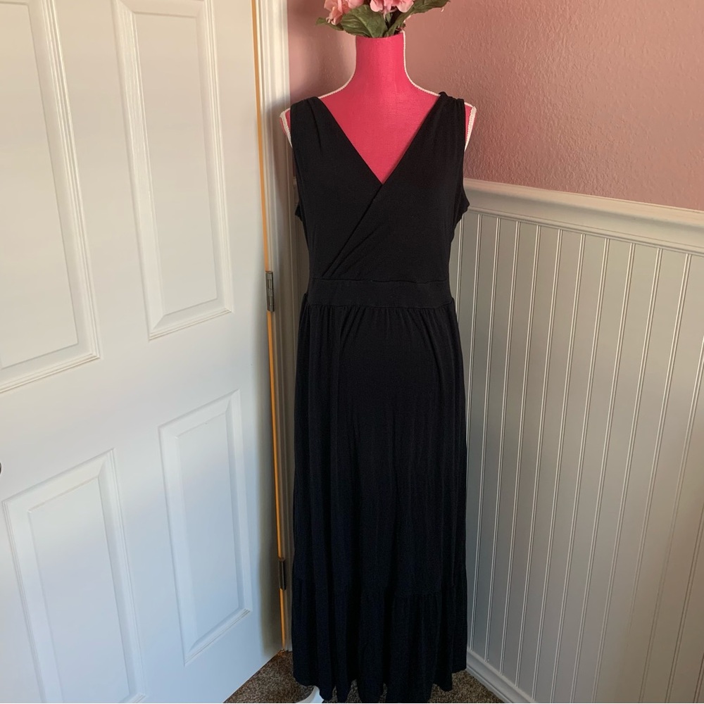 Black Plus Size Sleeveless Criss Cross Ava & Viv Summer Dress with pockets XXL